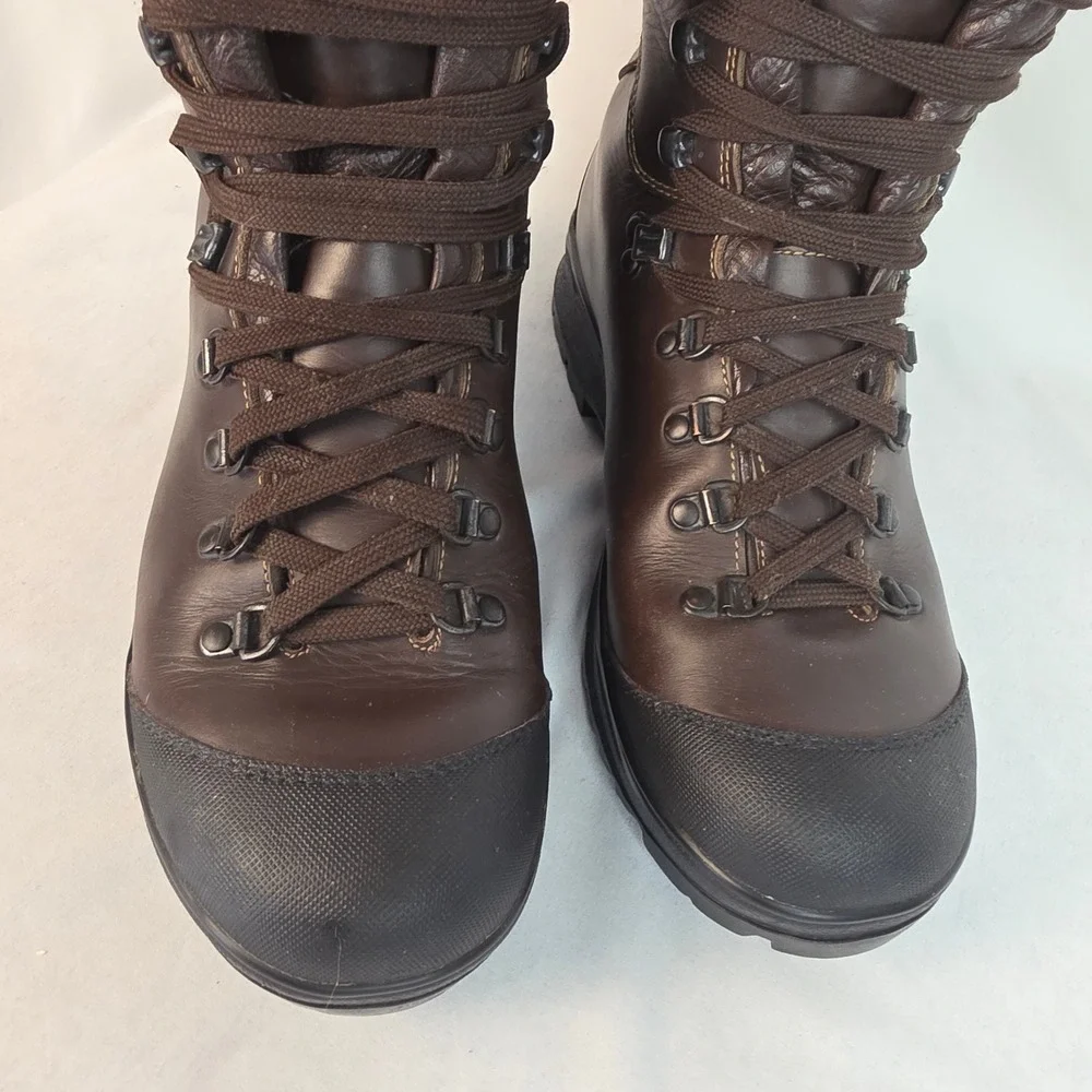 VTG LL Bean Cresta Hiking Boots Rare High Ankle Brown Leather Italy 8.5M 10L